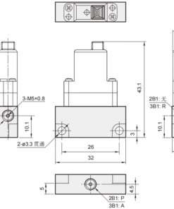 Mindman MVDA-80/series/ultra-high speed solenoid valve (directly operated type)/base -MVDA-80-2B1